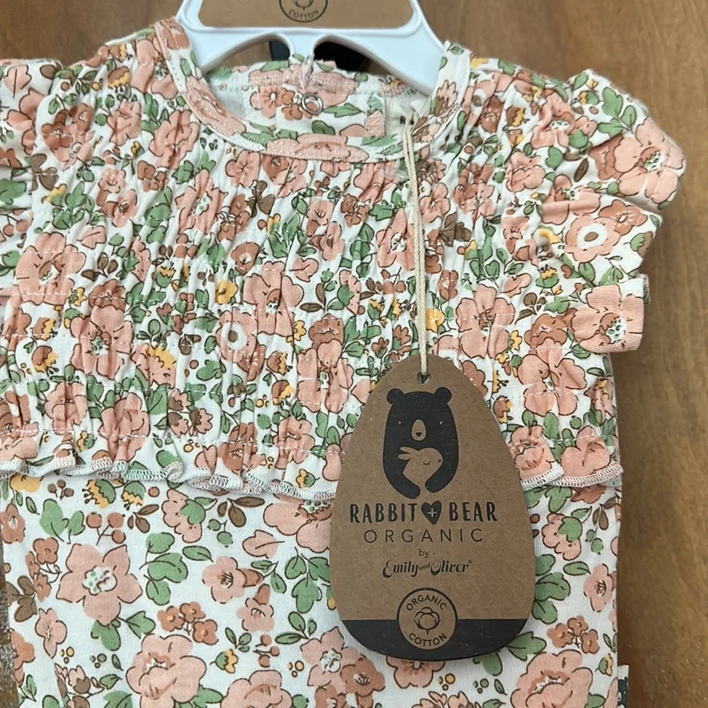 Rabbit + Bear Organic floral flare 2 piece set